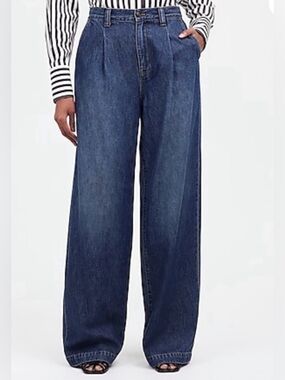 Madewell Dark Blue Wide-Leg Denim Jeans